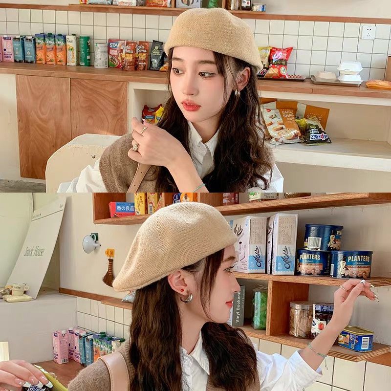 Chanel 2024 nuevo sombrero hacia adelante, boina invertida, tocado de alta gama, producto de nivel artístico, artesanía…