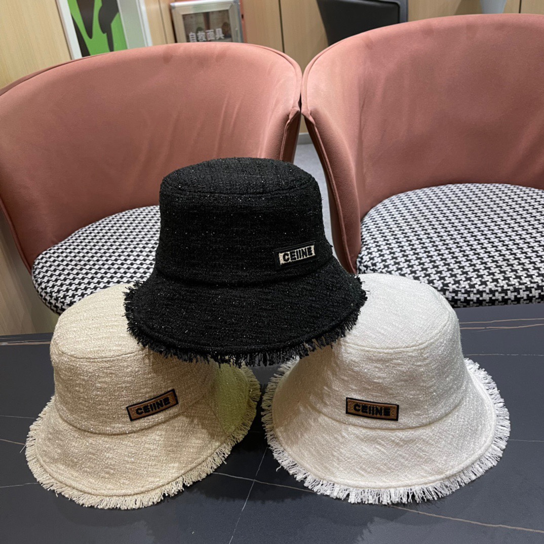 【CELINE】Sombrero de pescador para el sol 2024 nuevo modelo 🌈 con doble capa de vinilo negro para protección solar ~ un…
