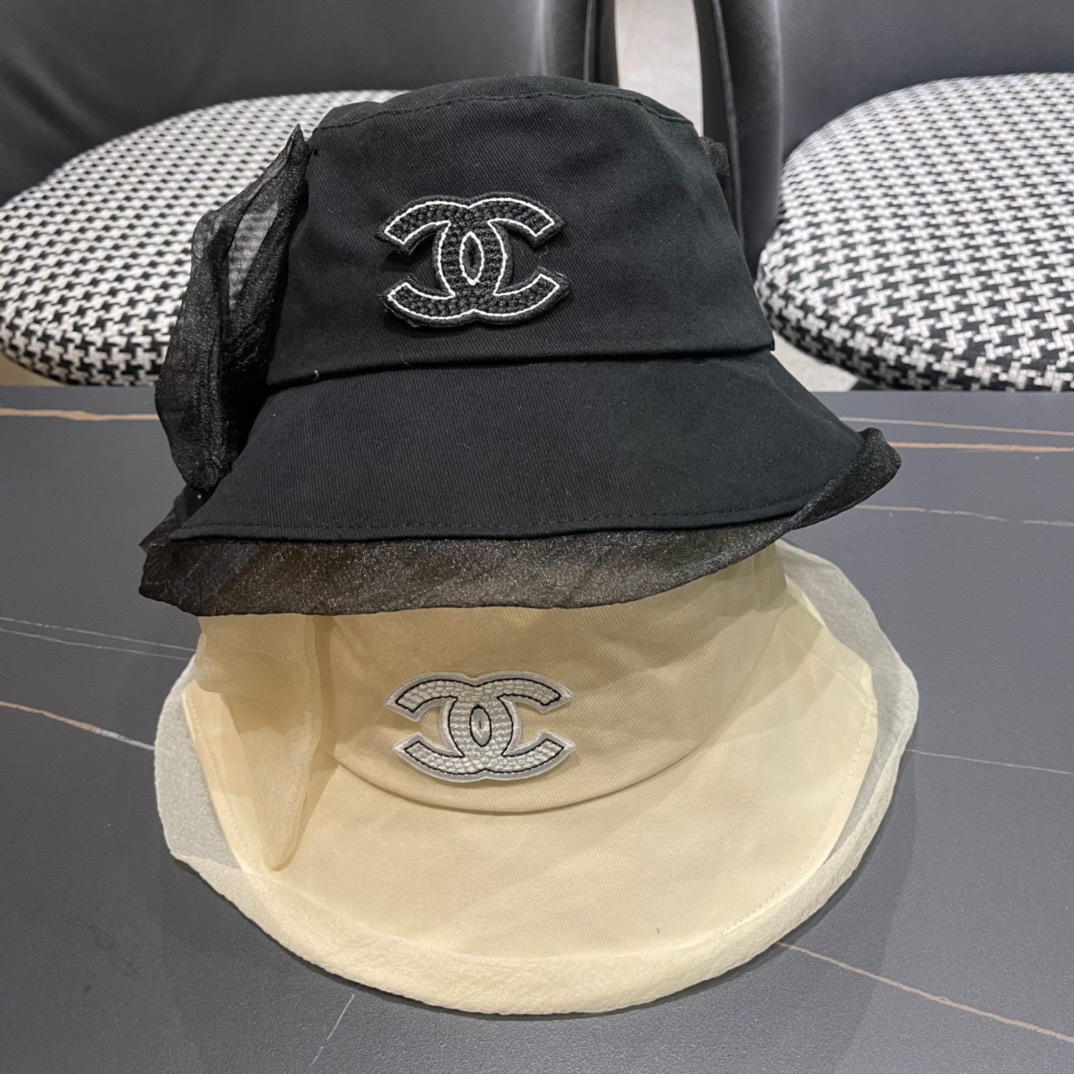Chanel sombrero de pescador de verano para mujer, protección solar contra rayos UV, ala ancha, sombrero de sol para ver…