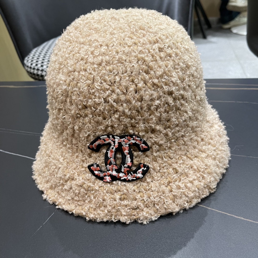 Chanel sombrero de pescador de otoño-invierno 2024, forro polar cálido, estilo coreano versátil, sombrero de cuenco de …