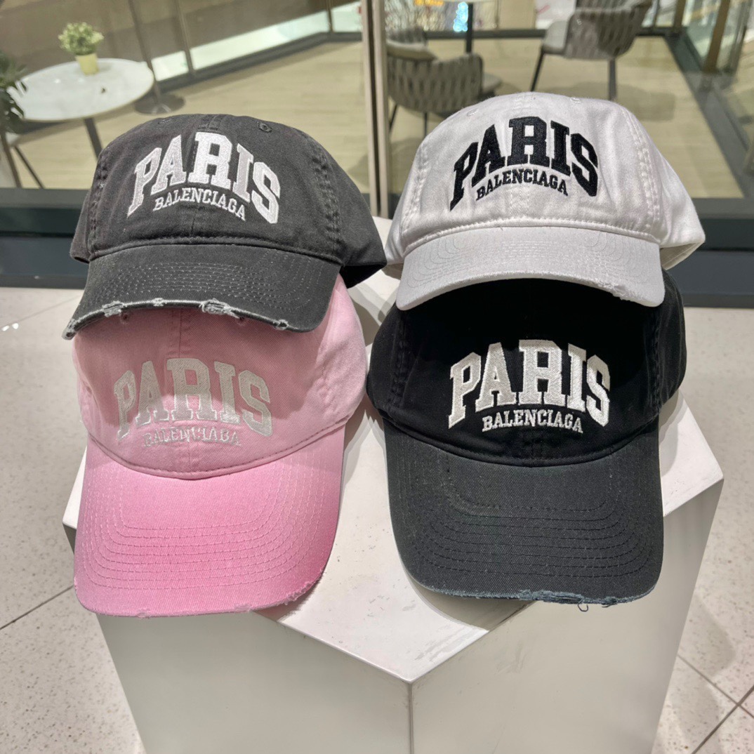 🧢 Gorra de béisbol de Balenciaga última versión con letras bordadas y agujeros, visera más larga para favorecer la for…