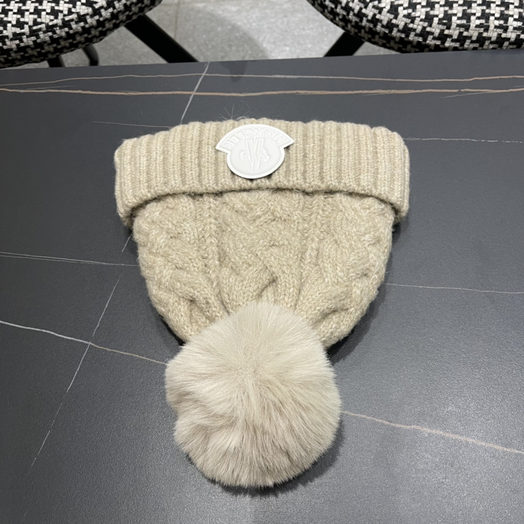 【MONCLER蒙口】2024秋冬针织毛线保暖护耳帽，毛绒材质，非常百搭