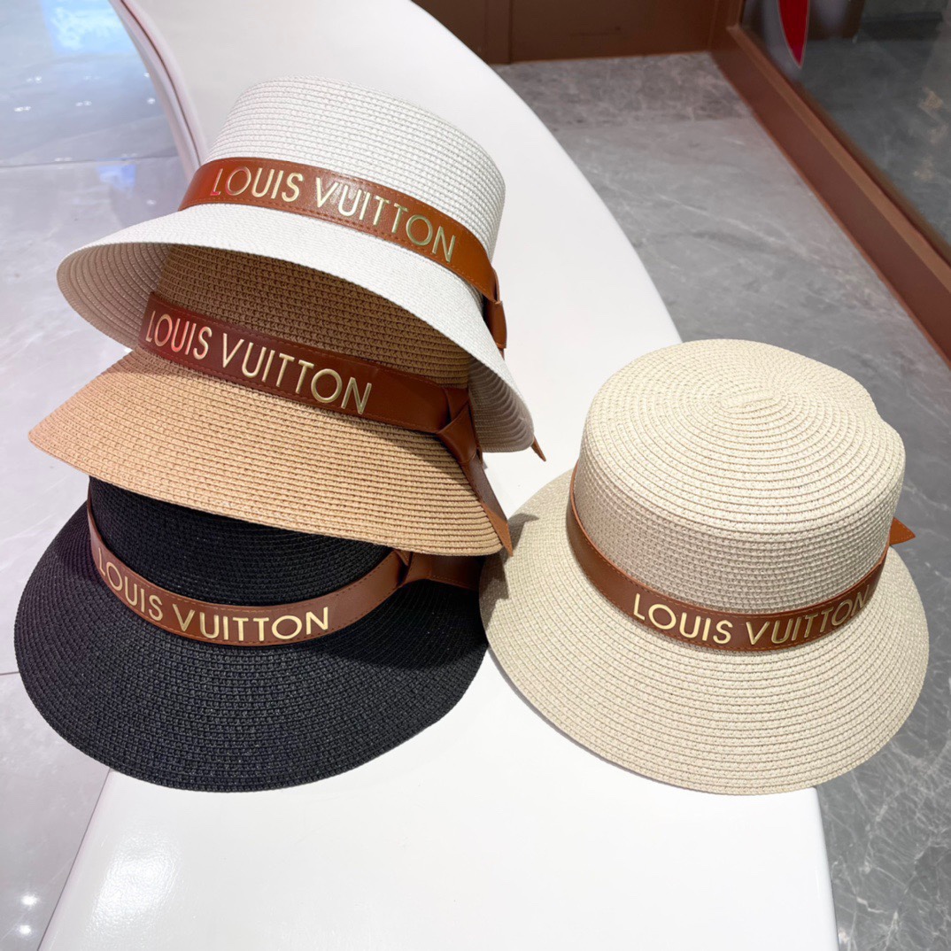 Sombrero de paja tejido con cinturón LV 2023, sombrero de paja, elegante 🤩 Simple y elegante, versátil ~ primera opció…