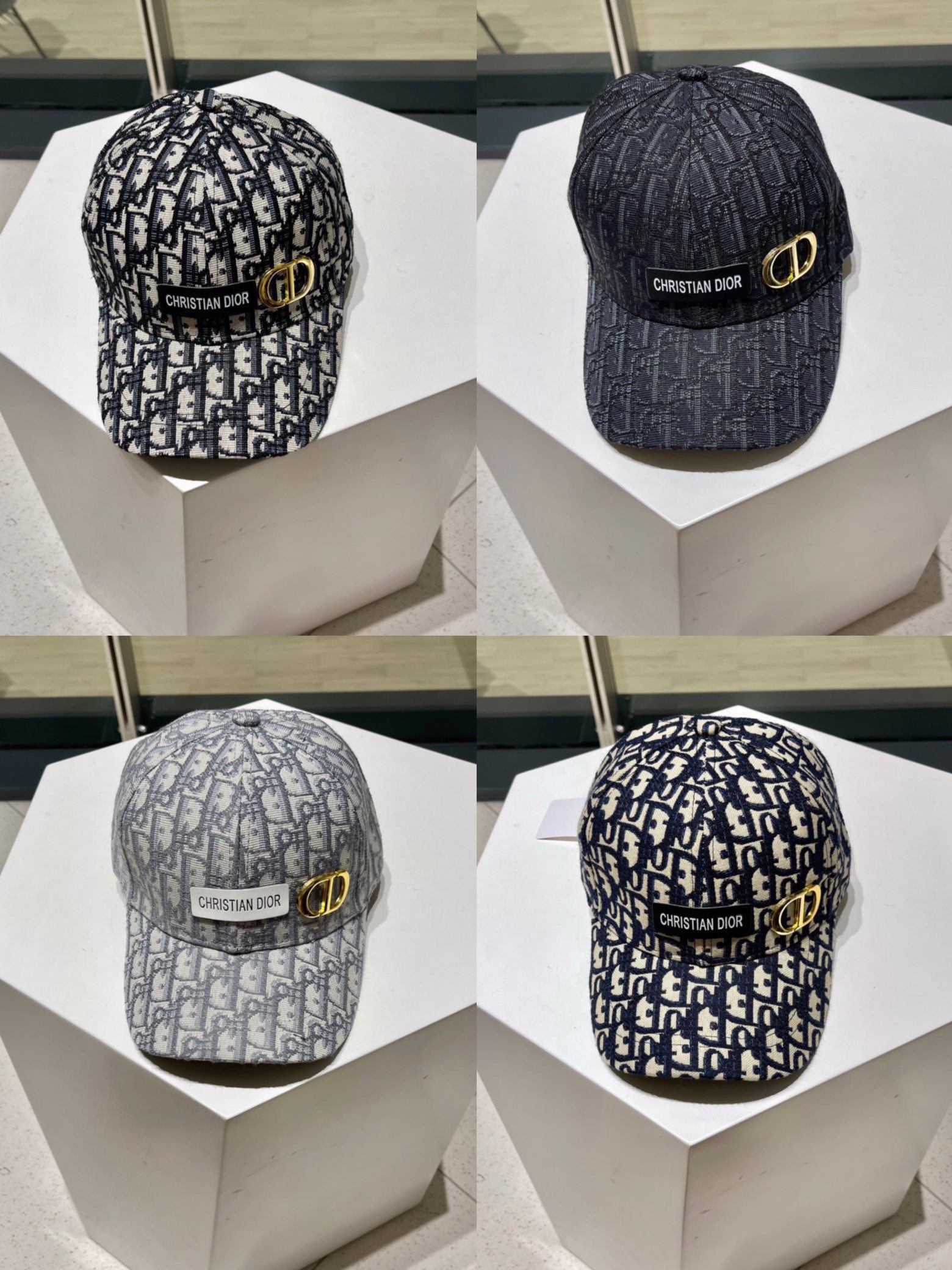 🧢🧢Dior Dior😍官网最新暗纹满印Dior logo棒球帽四季款，正面官网新刺绣LOGO，防晒减龄指数超高，特别显脸小，有型不软塌。尺寸57cm（可调节）mo