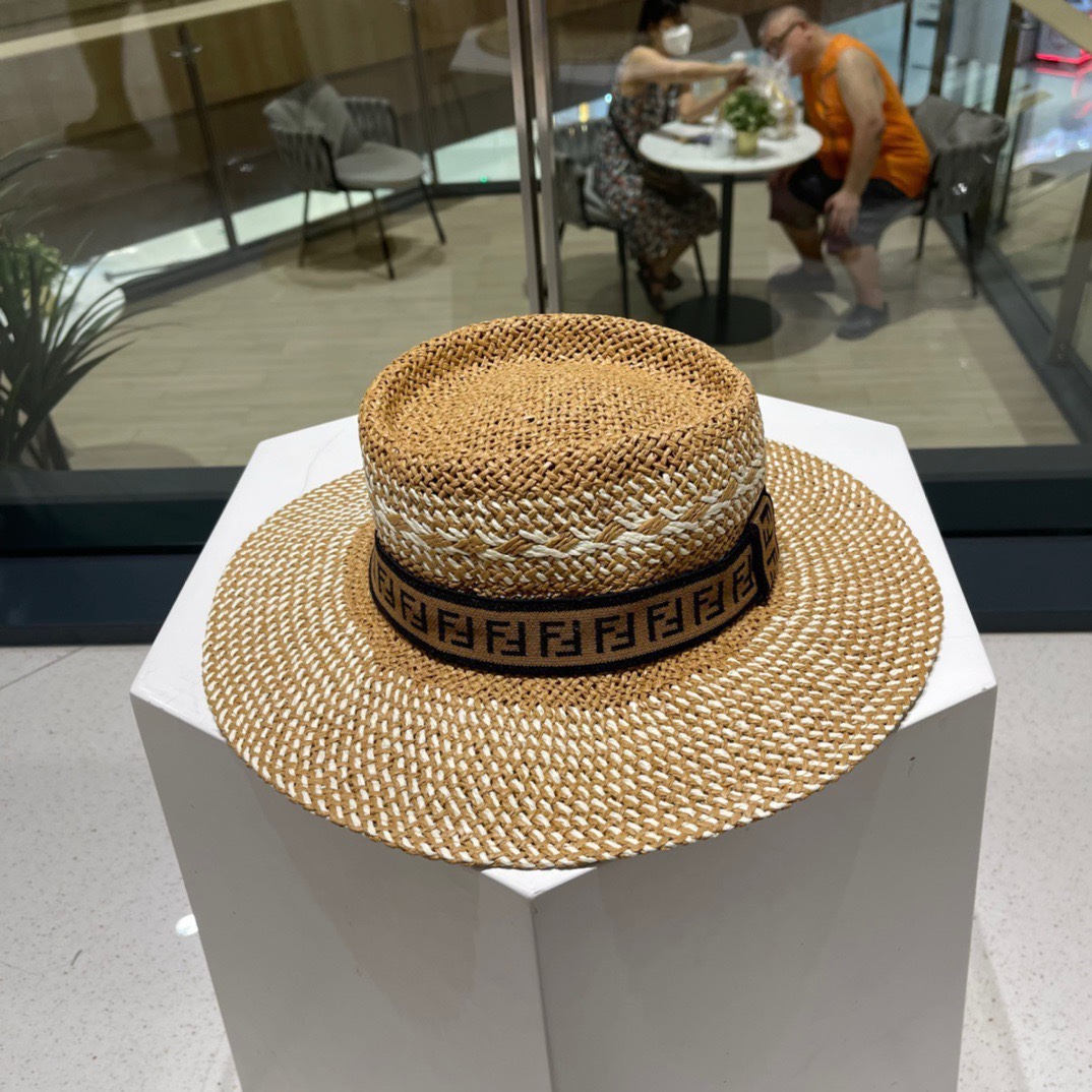 FENDl 芬迪 草帽，日内纸草制作，头围57cm