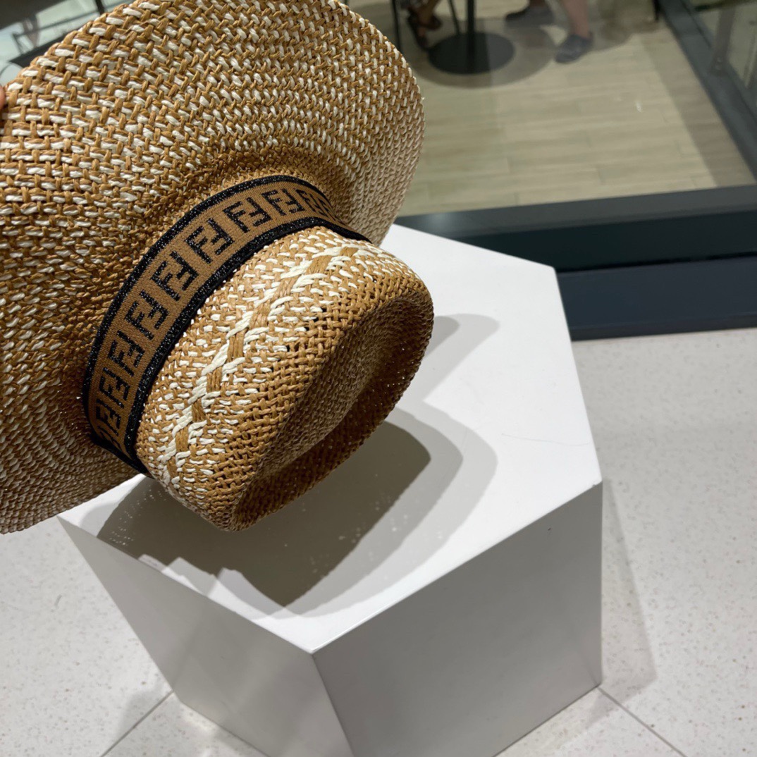 FENDl 芬迪 草帽，日内纸草制作，头围57cm