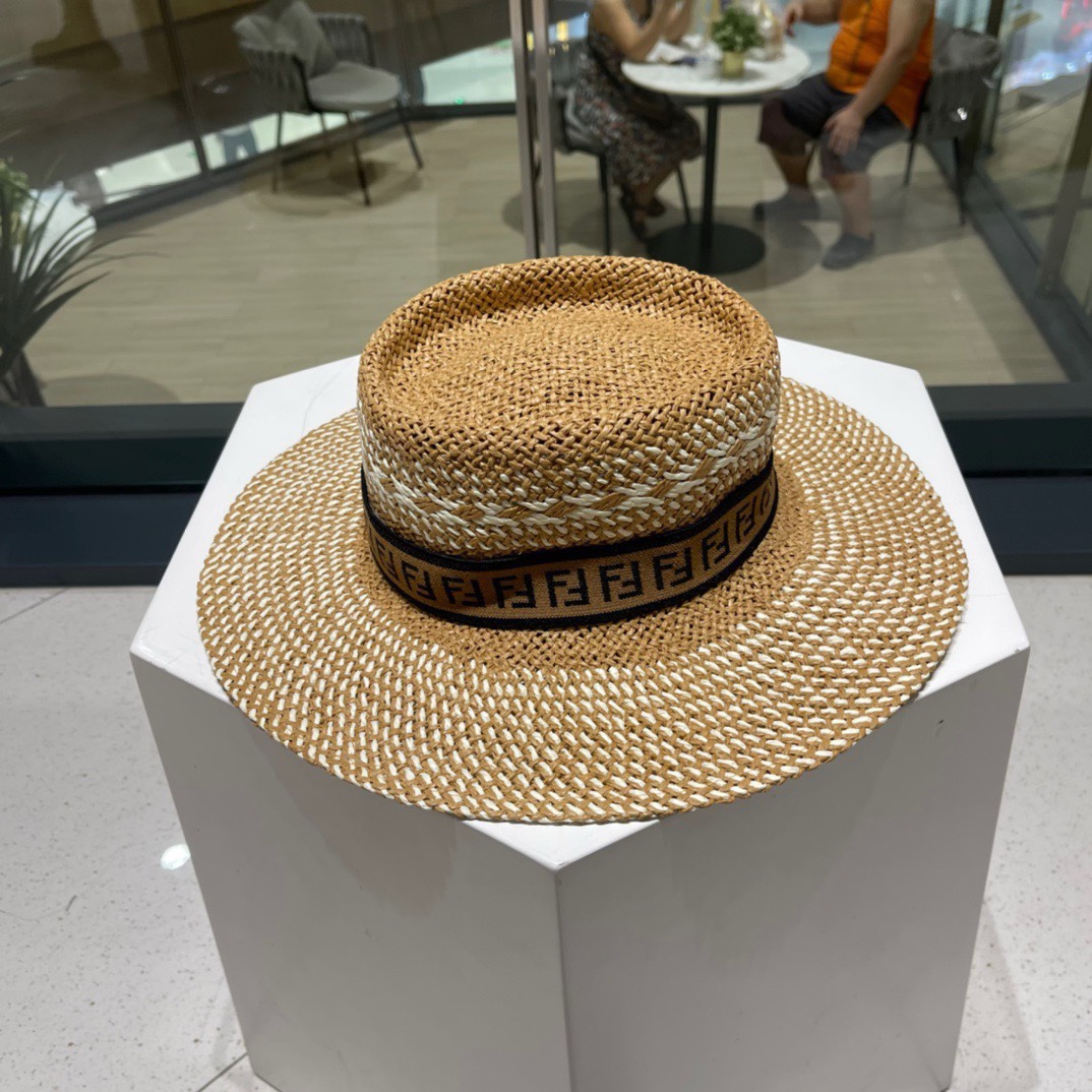 FENDl 芬迪 草帽，日内纸草制作，头围57cm