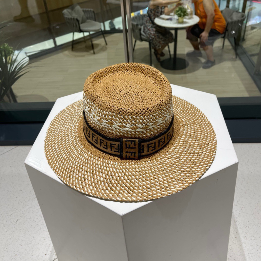 FENDl 芬迪 草帽，日内纸草制作，头围57cm