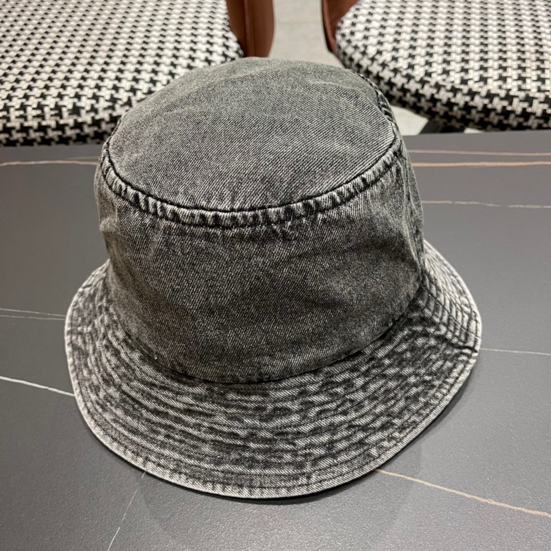  balenciaga巴黎世家2024牛仔渔夫帽夏季防晒遮阳帽子大头围水桶帽显脸小