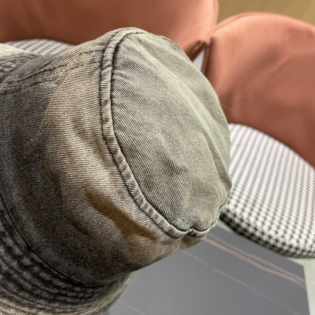  balenciaga巴黎世家2024牛仔渔夫帽夏季防晒遮阳帽子大头围水桶帽显脸小