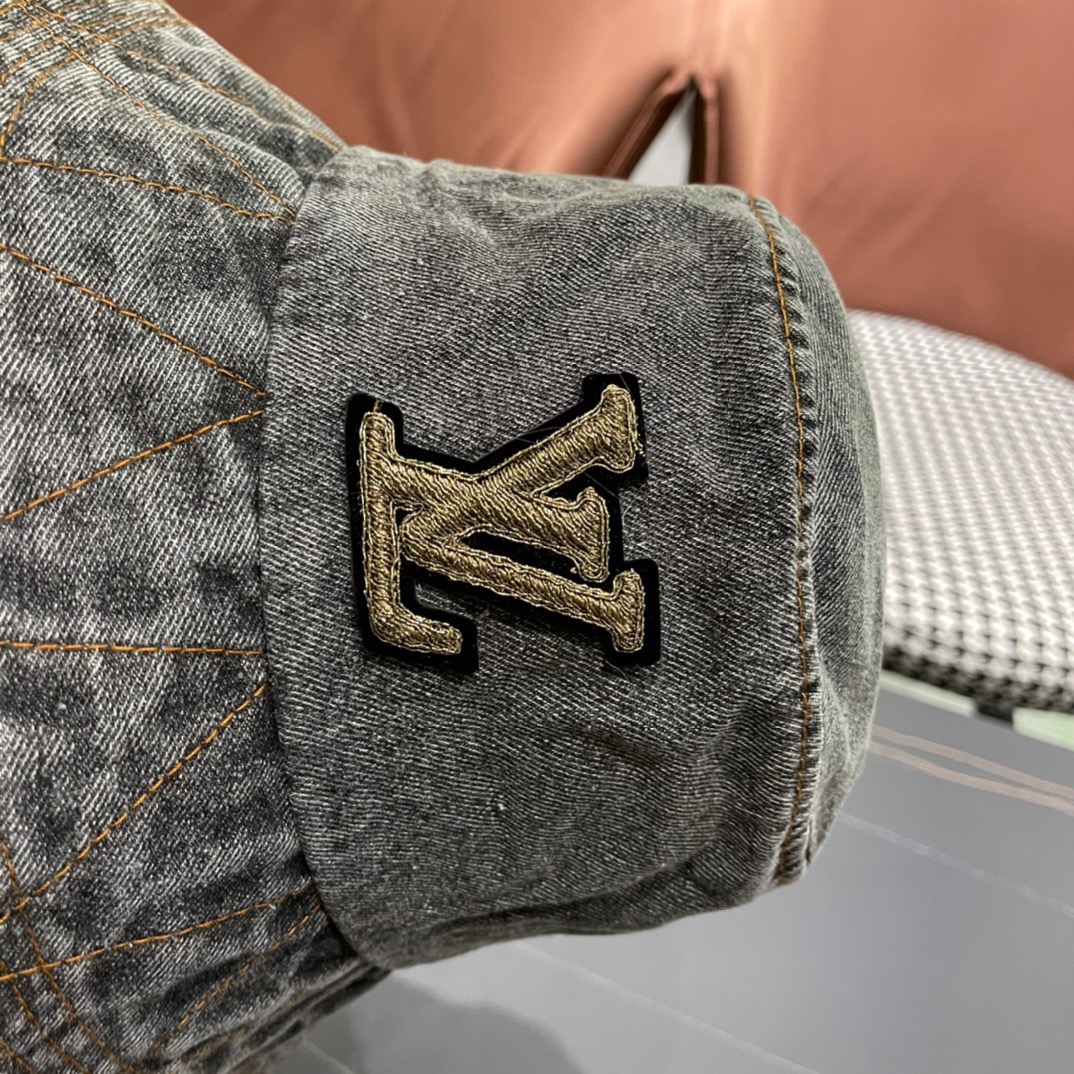 🆕 LouiVuittonLV 2024新款路易威登牛仔老花渔夫帽，简单大方 男女通用遮阳帽，