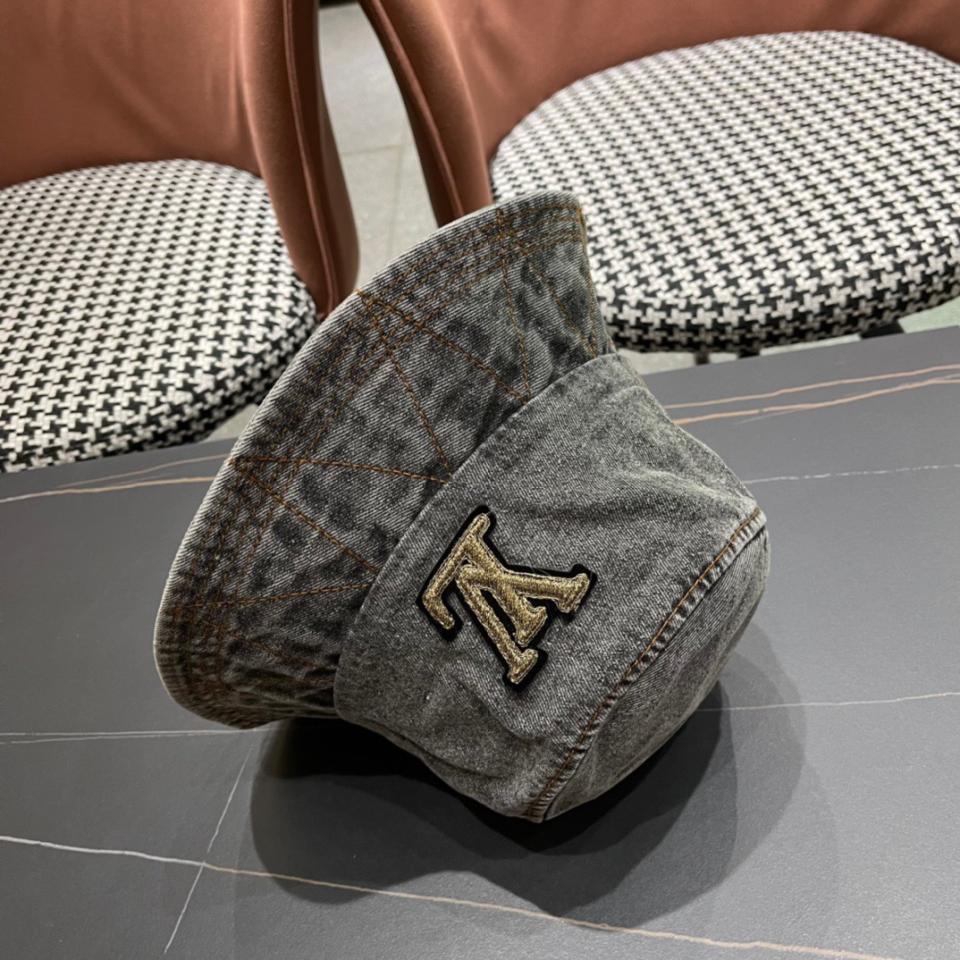 🆕 LouiVuittonLV 2024新款路易威登牛仔老花渔夫帽，简单大方 男女通用遮阳帽，