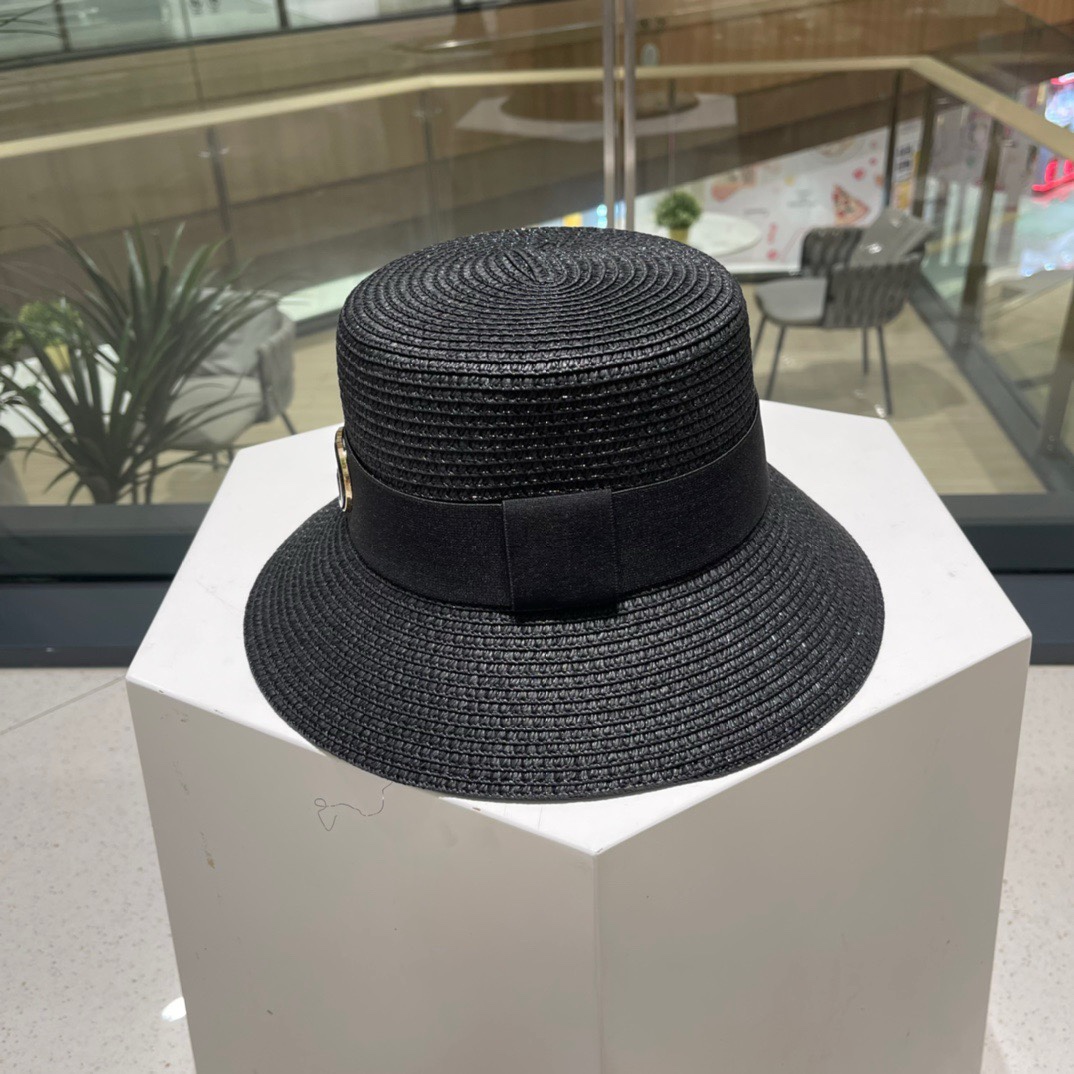  Gucci古奇草帽，纯手工钩织，重工设计风格，沙滩帽，大草帽，头围57cm