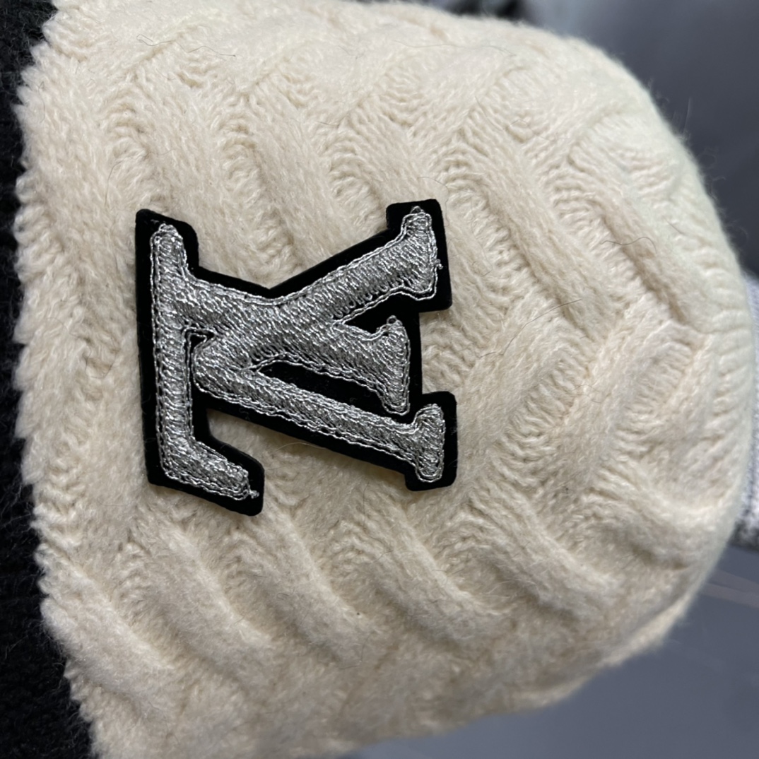 lv路易威登2024秋冬毛线渔夫帽百搭盆帽显脸小防晒遮阳帽水桶帽子