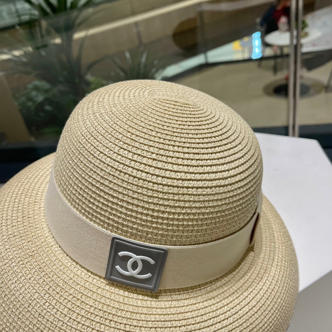 【Chanel香奈儿】新款小香风加厚编织盆帽草帽，出街必备超好搭配，赶紧入手！