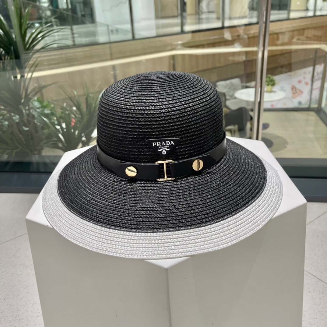  普拉达草帽，高级定制，超好看帽型，头围57cm