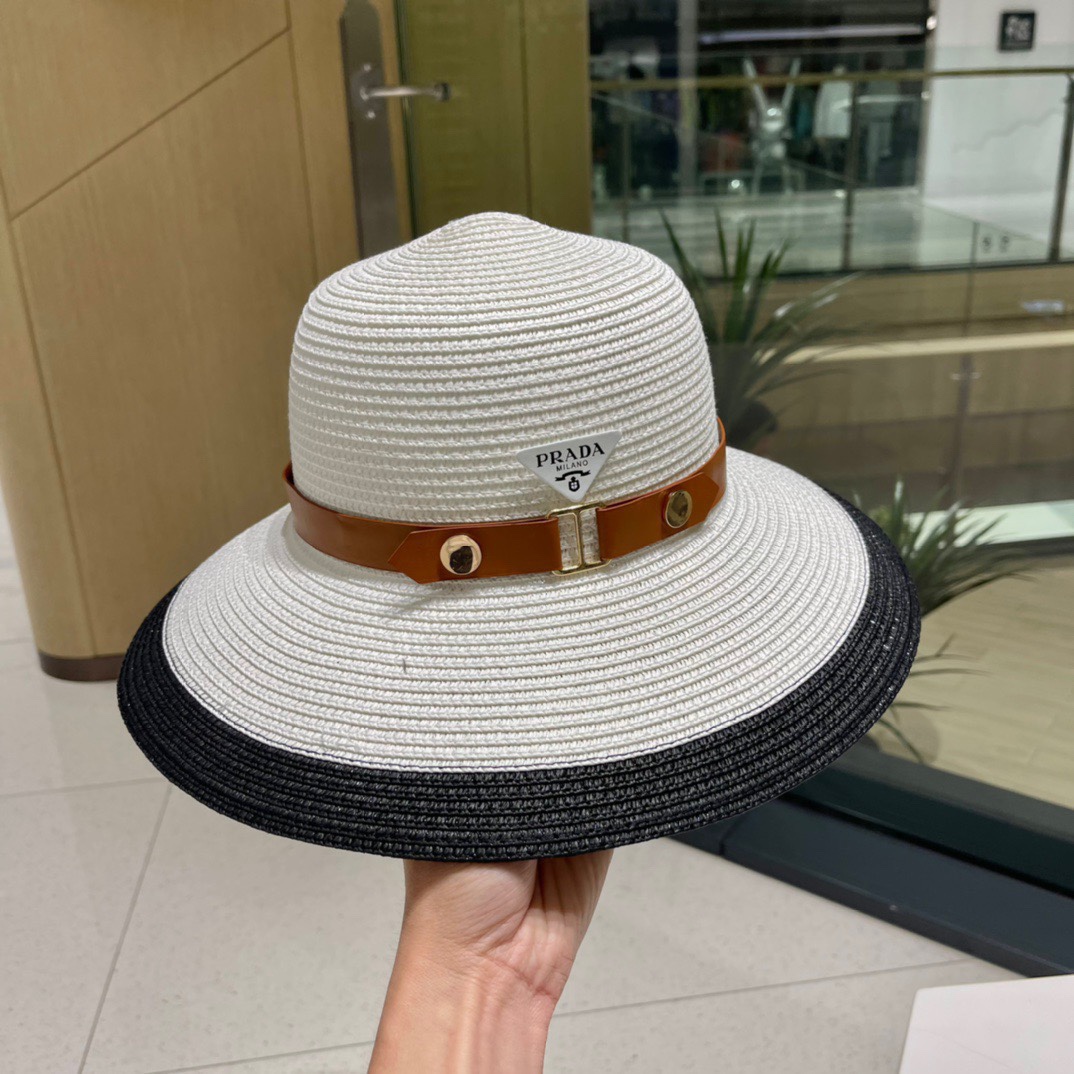  普拉达草帽，高级定制，超好看帽型，头围57cm