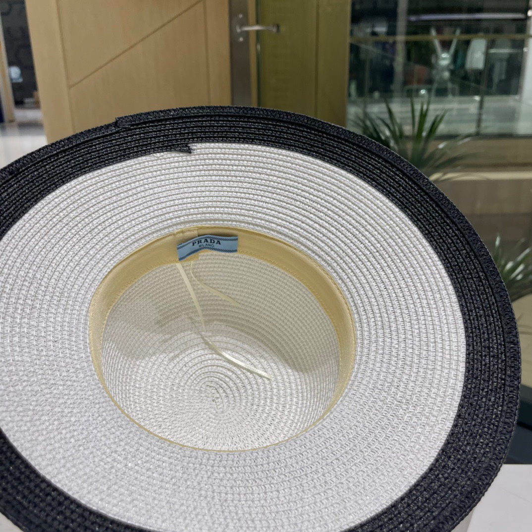  普拉达草帽，高级定制，超好看帽型，头围57cm