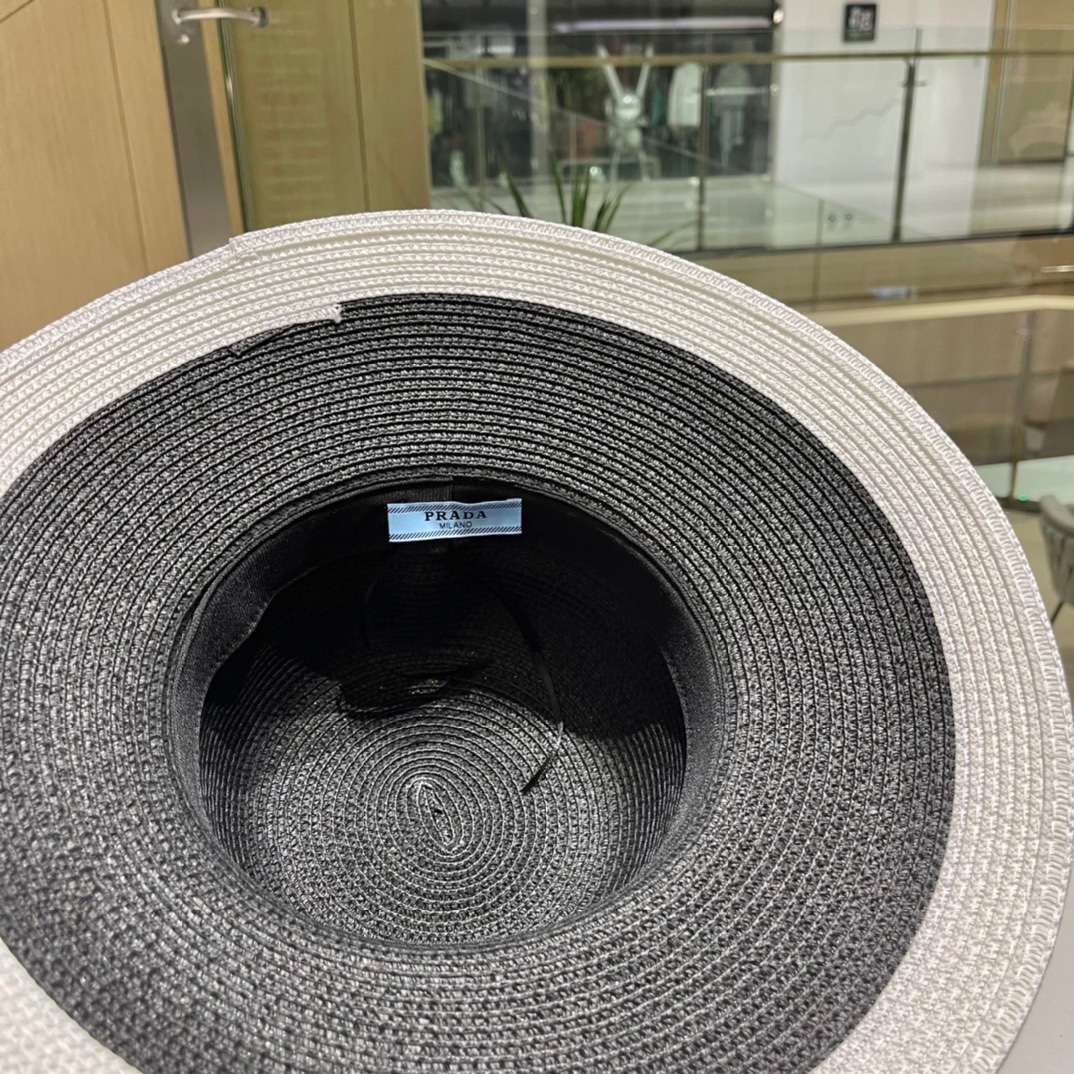  普拉达草帽，高级定制，超好看帽型，头围57cm
