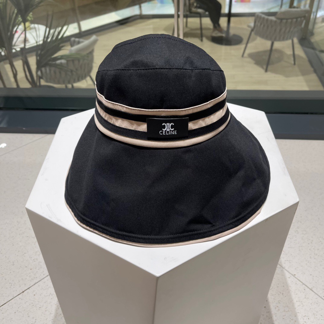 【CELINE赛琳】2022夏季新款空顶渔夫帽防晒出游户外颗折叠子遮阳帽女百搭太阳帽