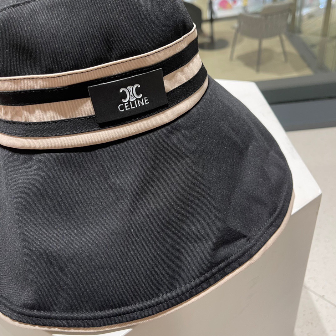 【CELINE赛琳】2022夏季新款空顶渔夫帽防晒出游户外颗折叠子遮阳帽女百搭太阳帽