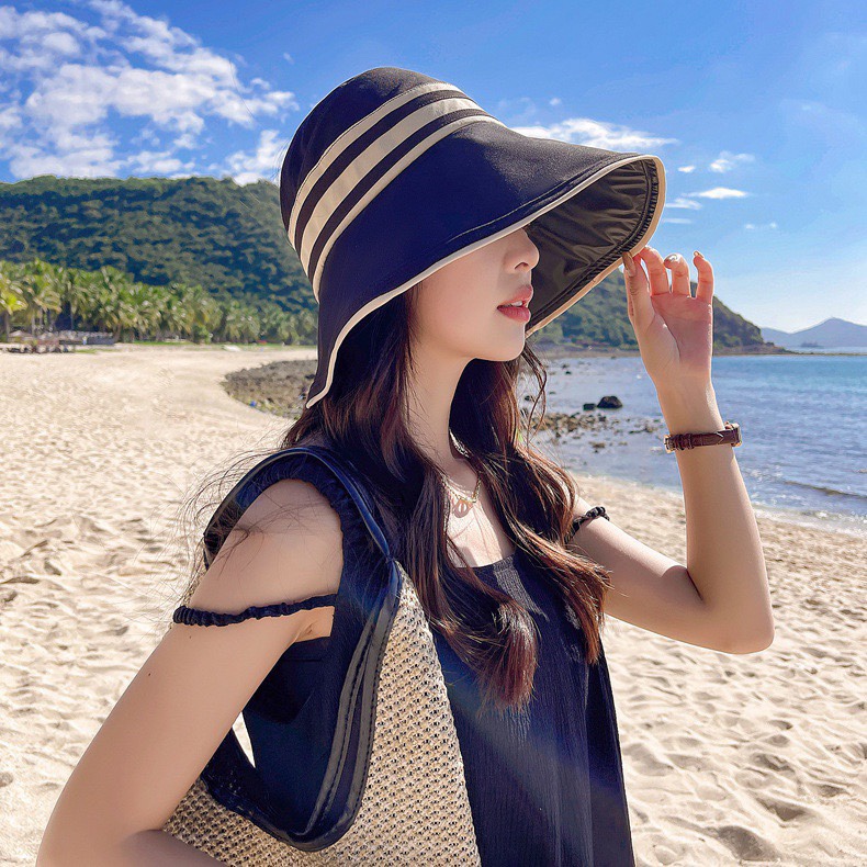 【CELINE赛琳】2022夏季新款空顶渔夫帽防晒出游户外颗折叠子遮阳帽女百搭太阳帽