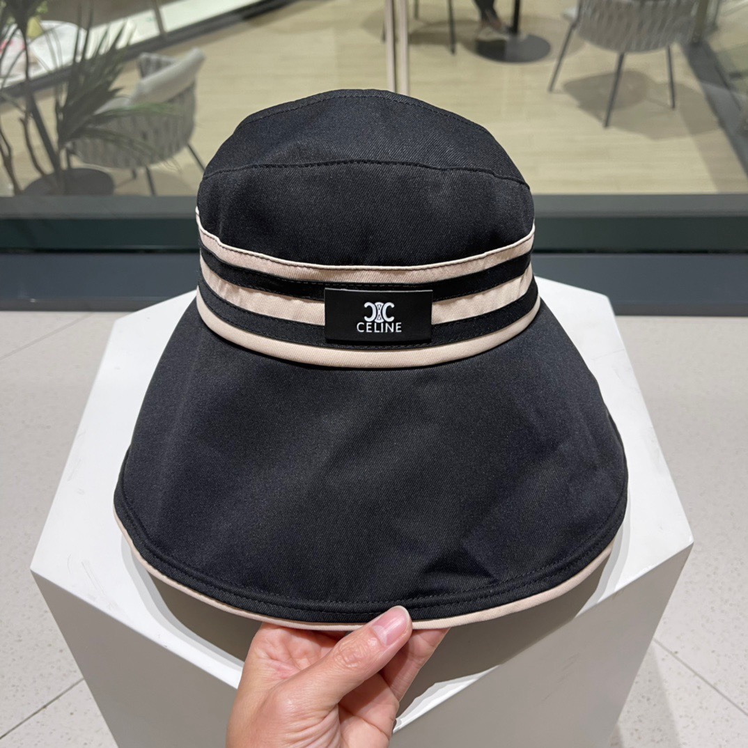 【CELINE赛琳】2022夏季新款空顶渔夫帽防晒出游户外颗折叠子遮阳帽女百搭太阳帽