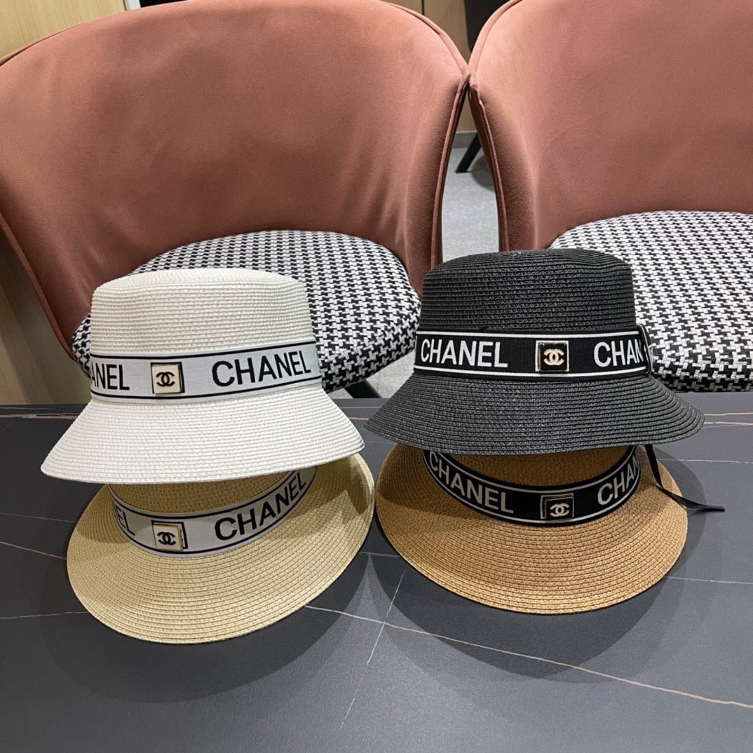 【CHANEL香奈儿】2026新款小香风平顶盆帽草帽出街必备