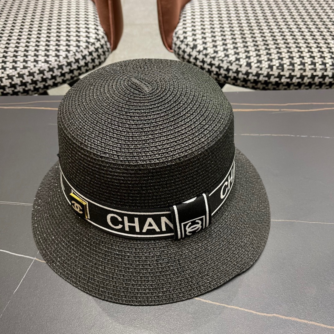 【CHANEL香奈儿】2026新款小香风平顶盆帽草帽出街必备