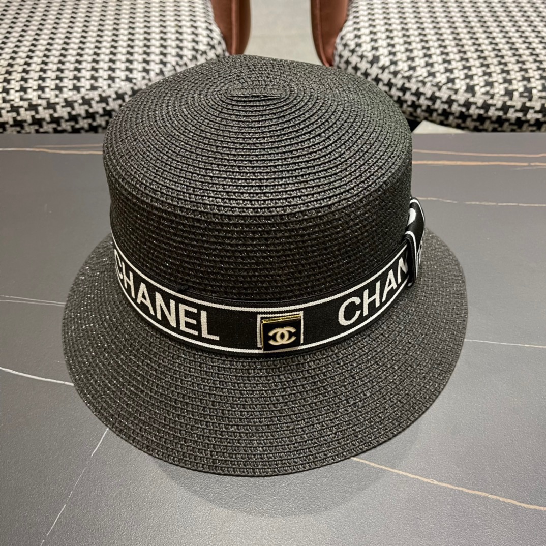 【CHANEL香奈儿】2026新款小香风平顶盆帽草帽出街必备