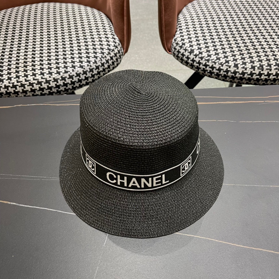 【CHANEL香奈儿】2026新款小香风平顶盆帽草帽出街必备
