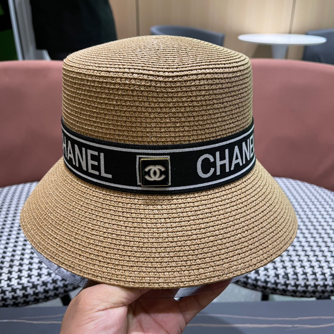 【CHANEL香奈儿】2026新款小香风平顶盆帽草帽出街必备