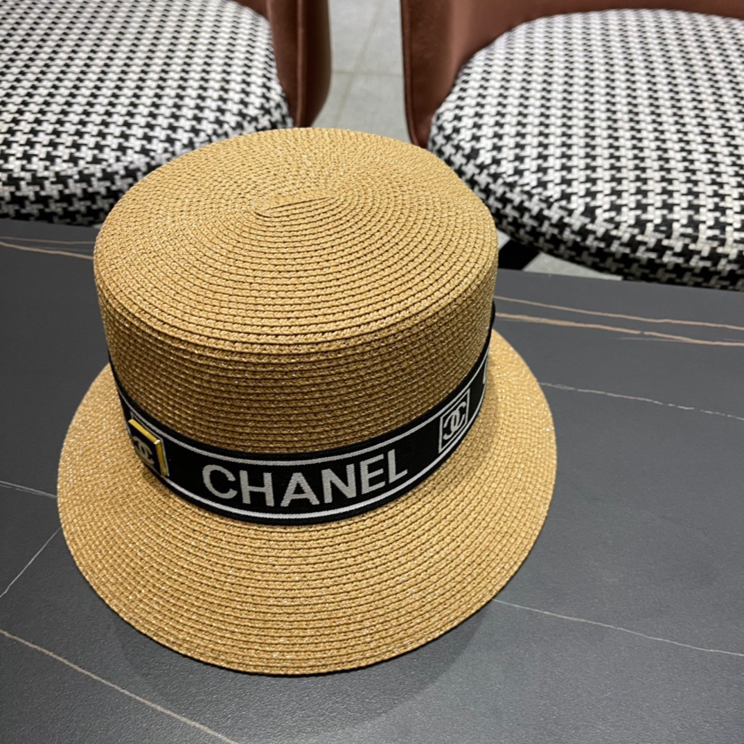 【CHANEL香奈儿】2026新款小香风平顶盆帽草帽出街必备