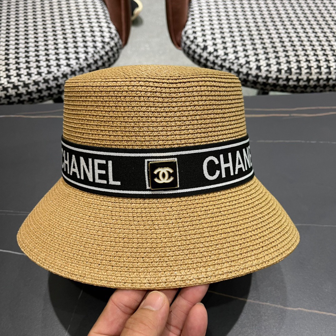 【CHANEL香奈儿】2026新款小香风平顶盆帽草帽出街必备
