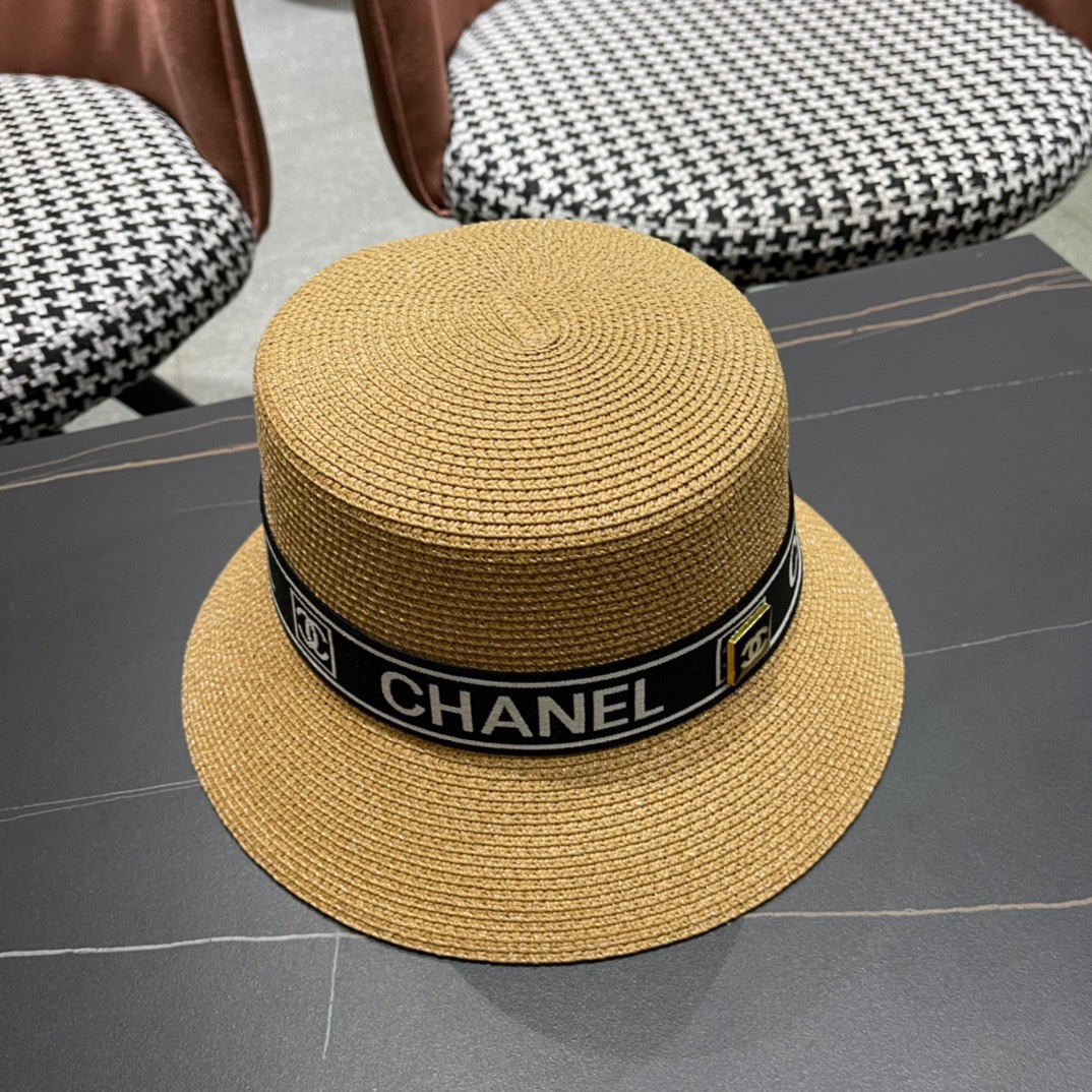 【CHANEL香奈儿】2026新款小香风平顶盆帽草帽出街必备