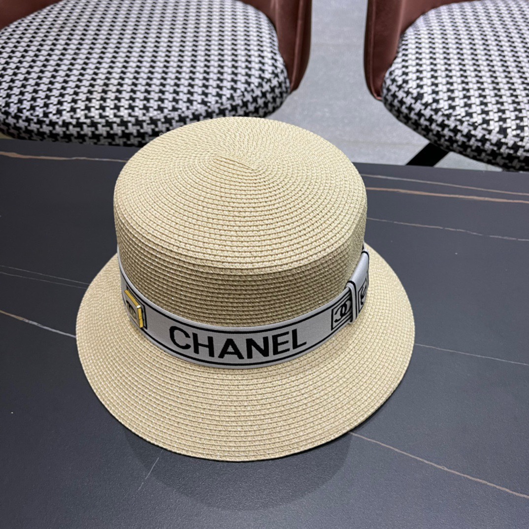 【CHANEL香奈儿】2026新款小香风平顶盆帽草帽出街必备