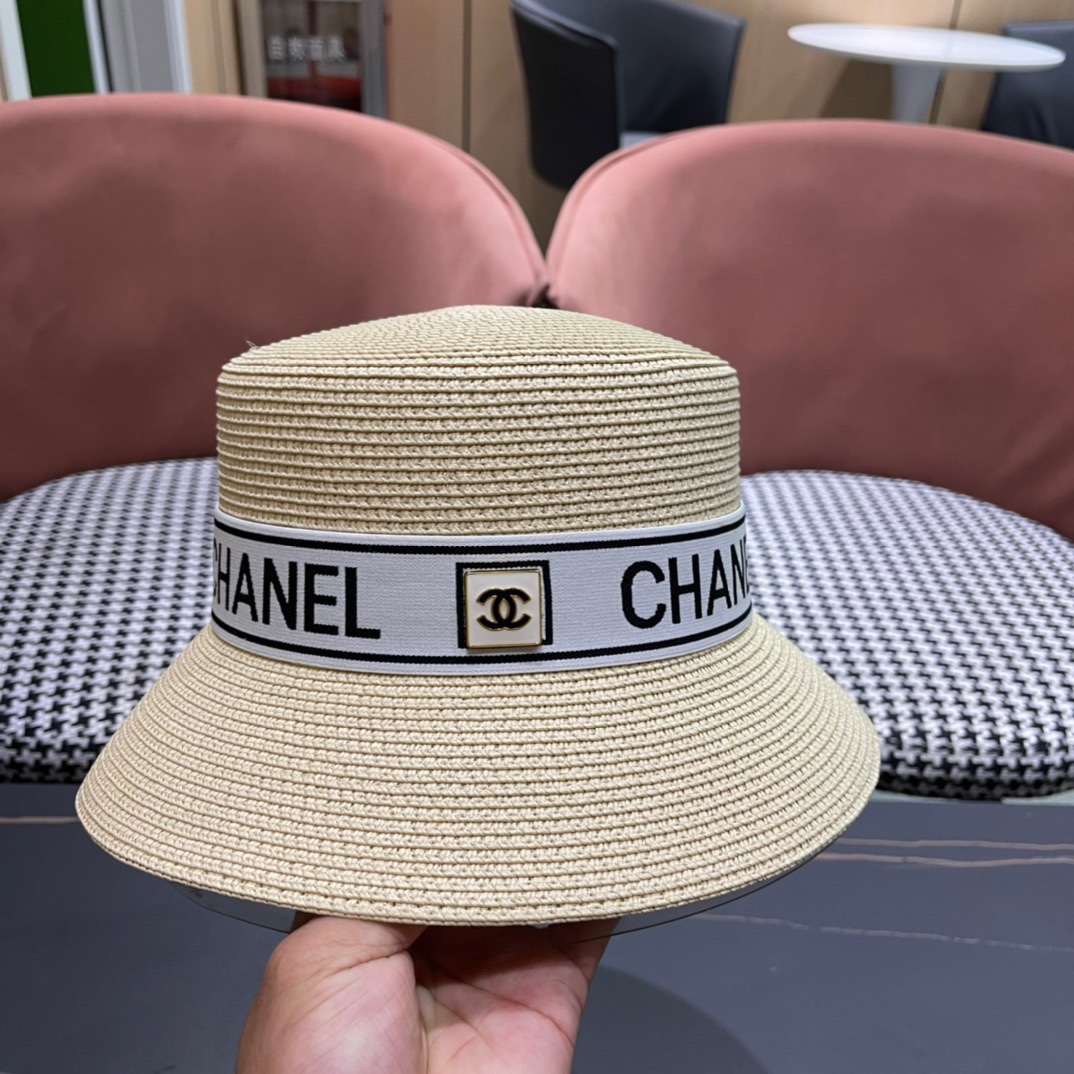 【CHANEL香奈儿】2026新款小香风平顶盆帽草帽出街必备