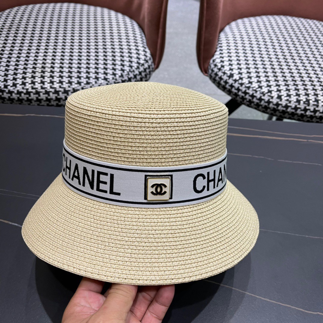 【CHANEL香奈儿】2026新款小香风平顶盆帽草帽出街必备