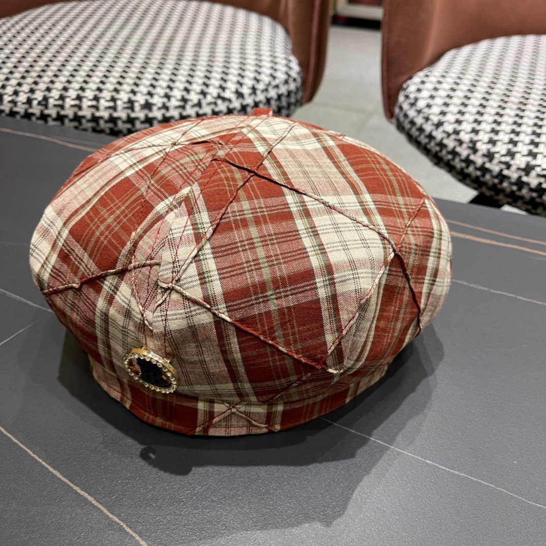  Burberry巴宝莉2024早秋新款格子贝雷帽，画家帽，头围57cm