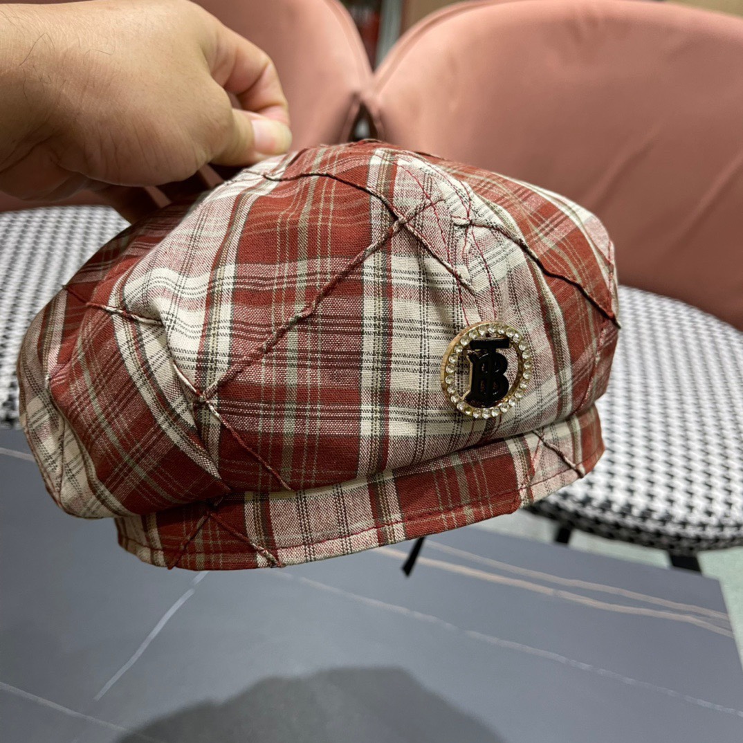  Burberry巴宝莉2024早秋新款格子贝雷帽，画家帽，头围57cm