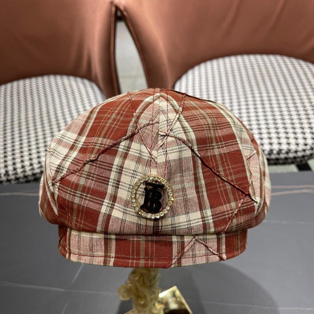 Burberry巴宝莉2024早秋新款格子贝雷帽，画家帽，头围57cm