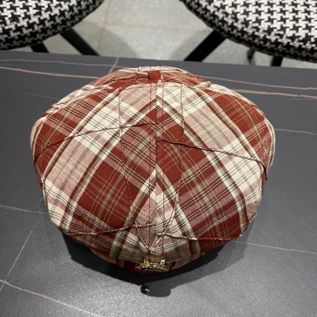  Burberry巴宝莉2024早秋新款格子贝雷帽，画家帽，头围57cm