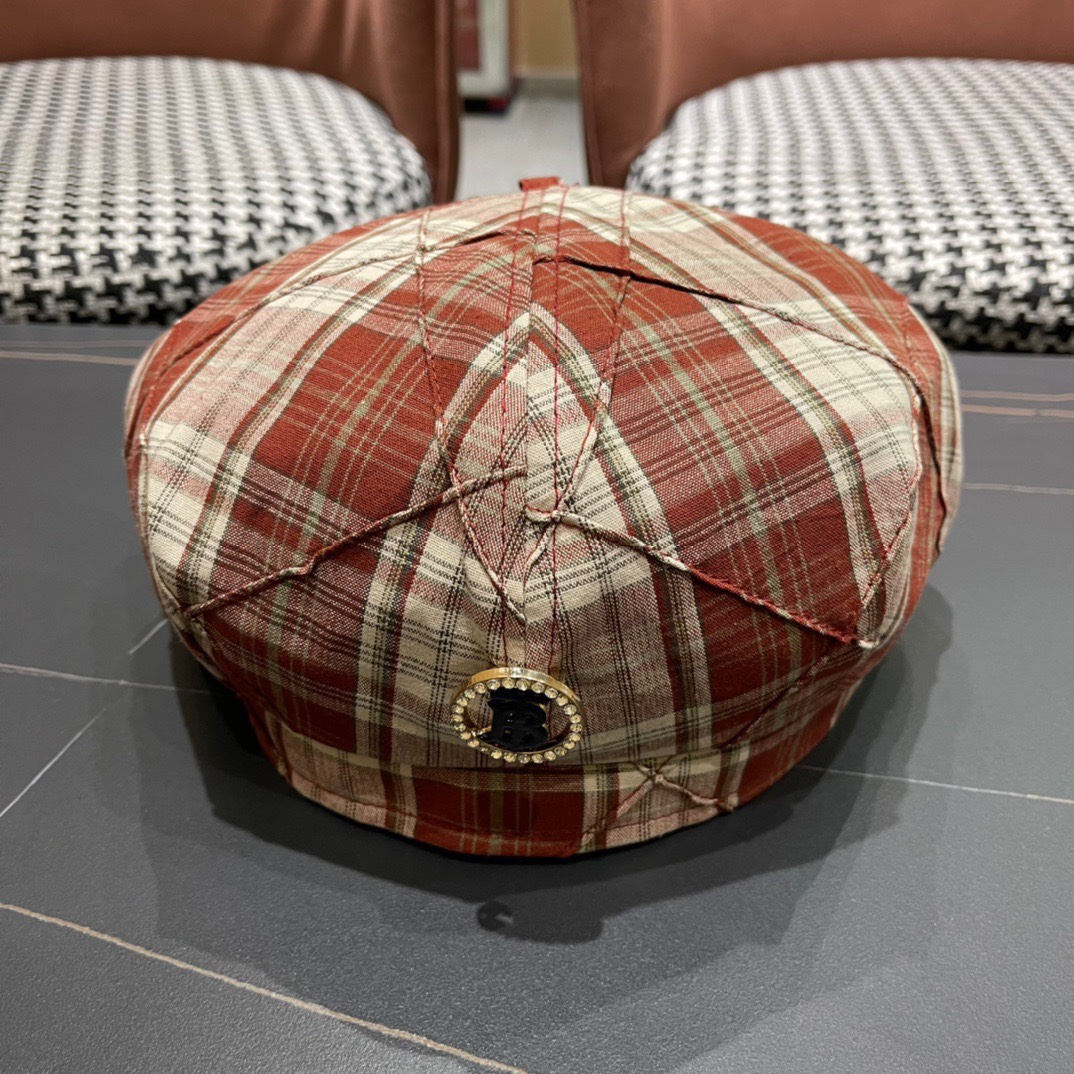  Burberry巴宝莉2024早秋新款格子贝雷帽，画家帽，头围57cm