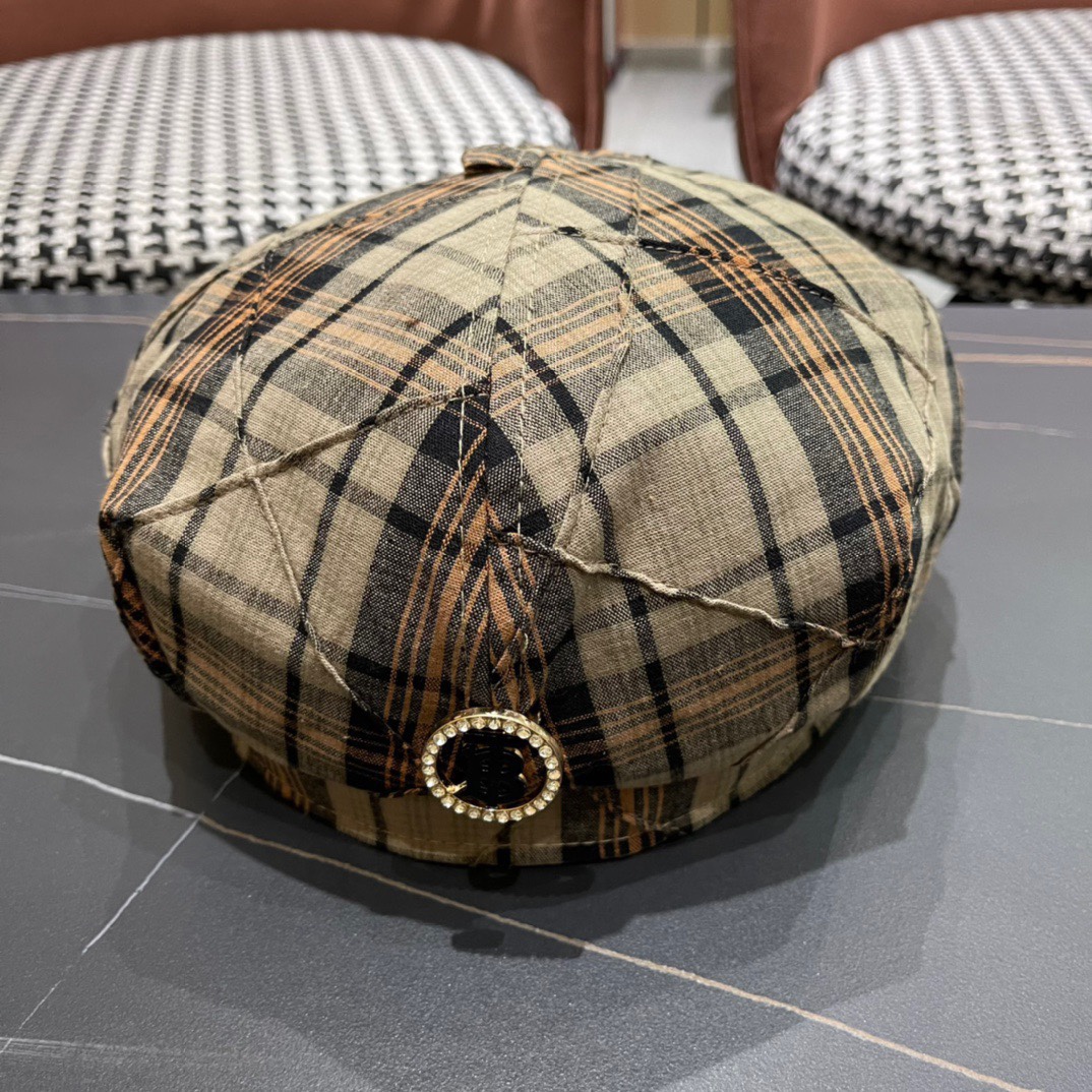  Burberry巴宝莉2024早秋新款格子贝雷帽，画家帽，头围57cm