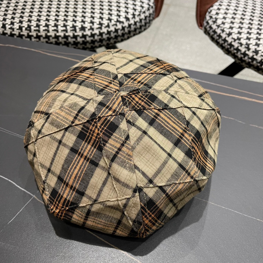  Burberry巴宝莉2024早秋新款格子贝雷帽，画家帽，头围57cm