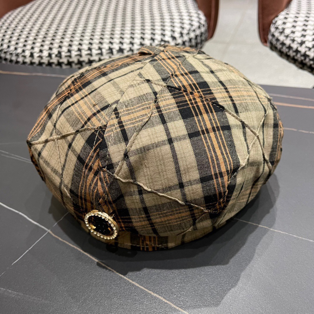  Burberry巴宝莉2024早秋新款格子贝雷帽，画家帽，头围57cm