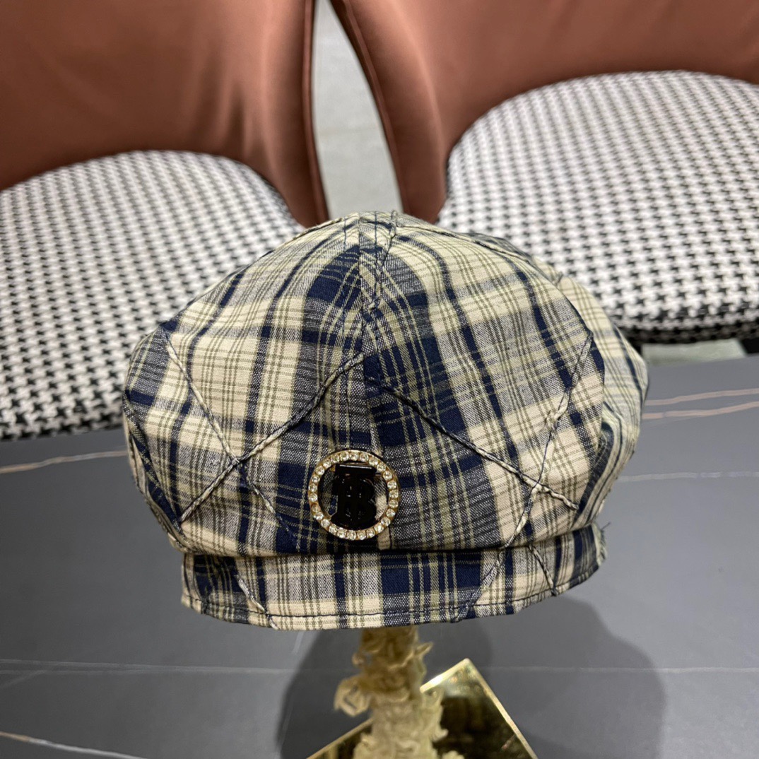  Burberry巴宝莉2024早秋新款格子贝雷帽，画家帽，头围57cm