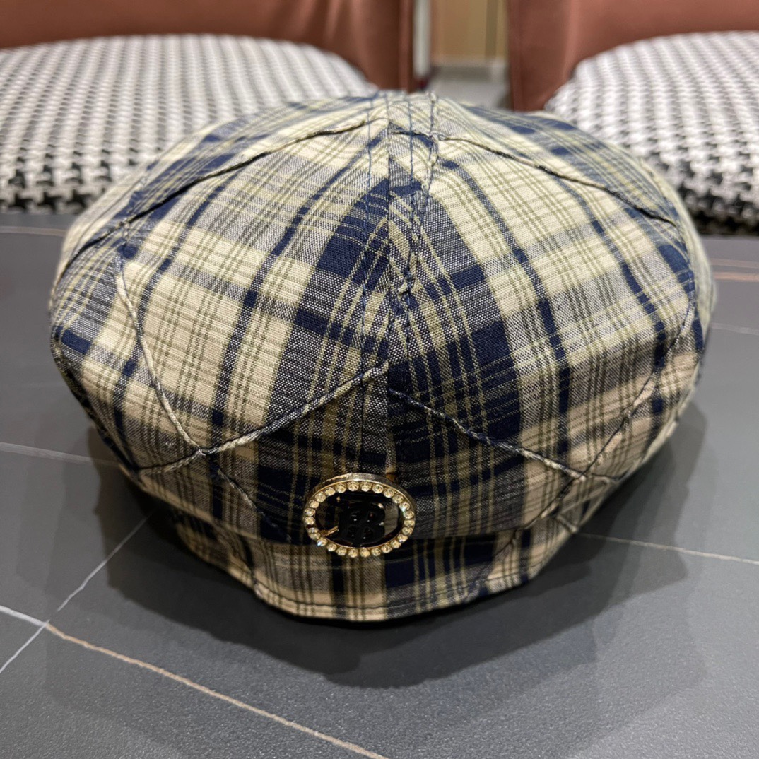  Burberry巴宝莉2024早秋新款格子贝雷帽，画家帽，头围57cm