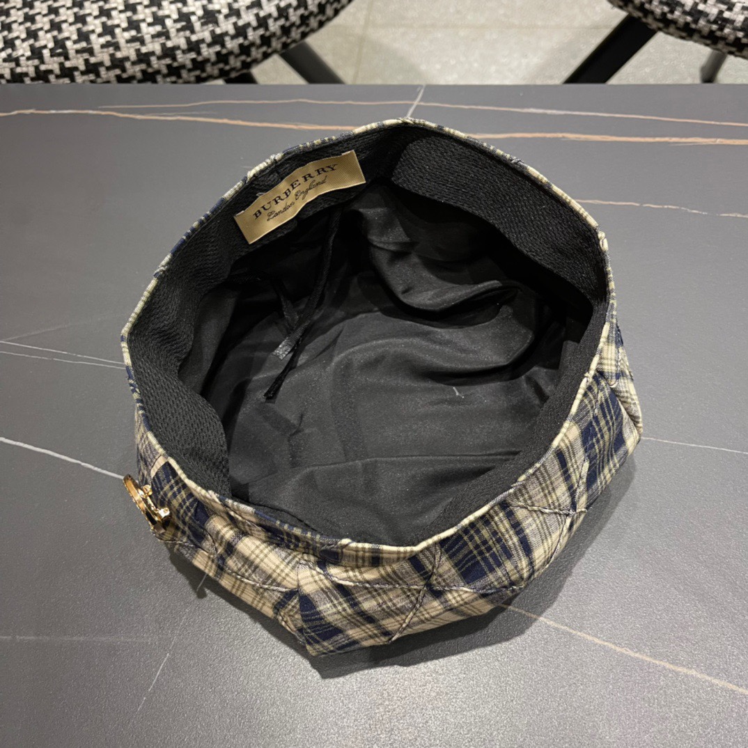  Burberry巴宝莉2024早秋新款格子贝雷帽，画家帽，头围57cm
