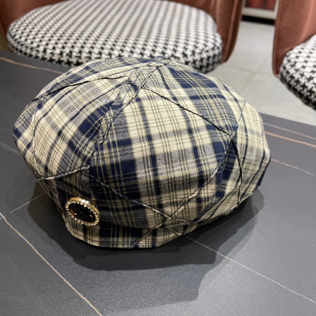  Burberry巴宝莉2024早秋新款格子贝雷帽，画家帽，头围57cm